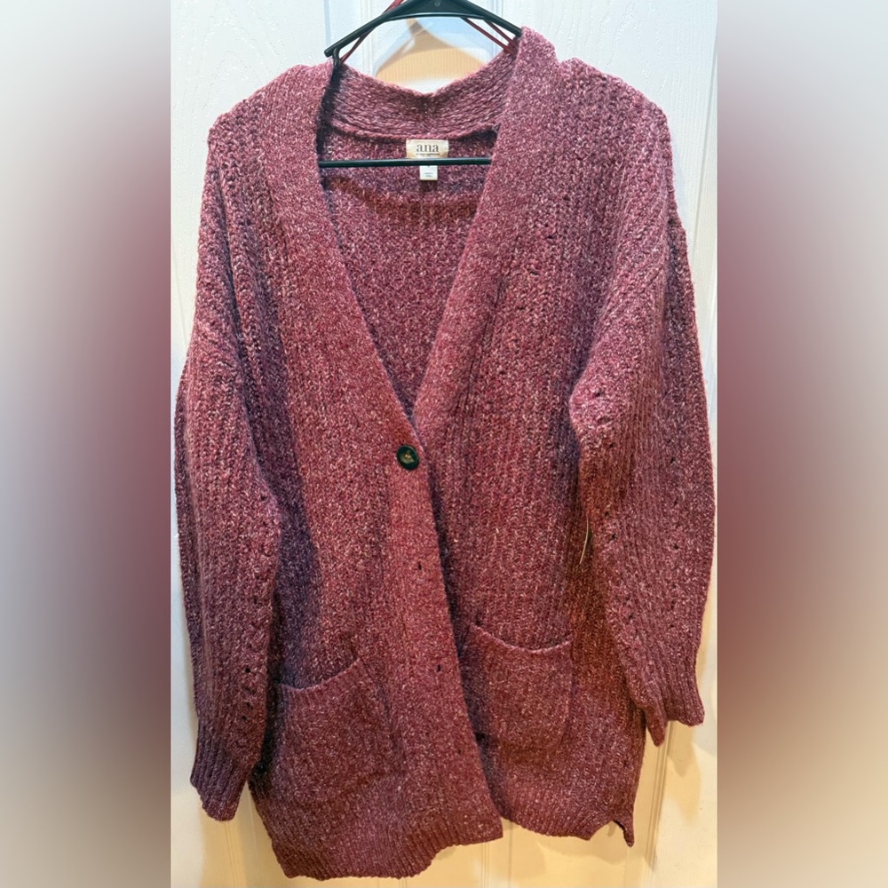 NWT Ana a new approach cardigan. Size medium. Color Maroon.